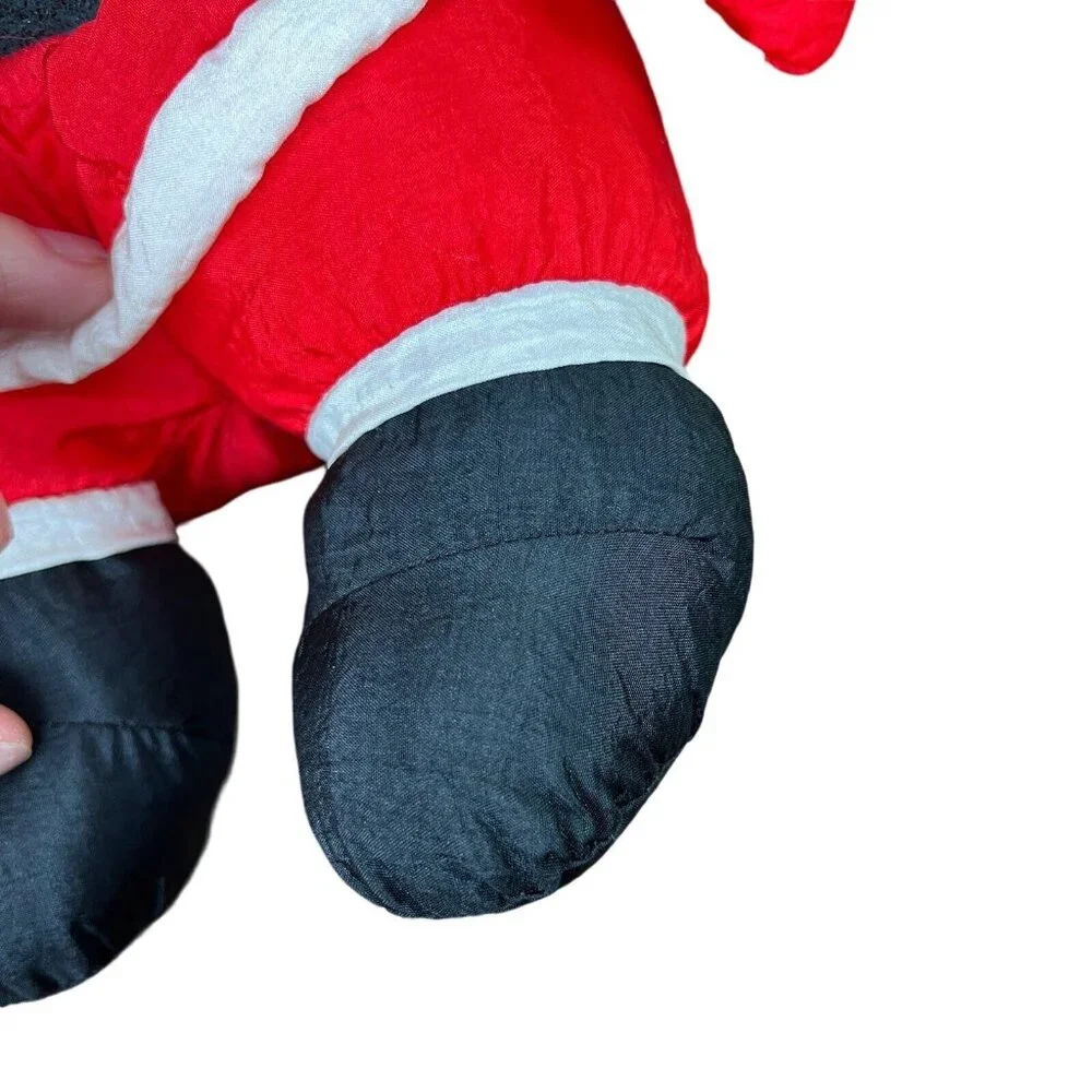 Vintage Santa Claus Red Nylon Plush Stuffed Toy Christmas J.S. International